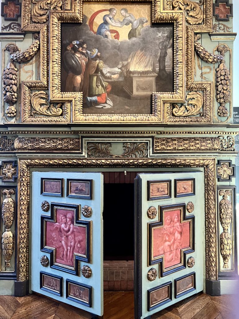 17th century fireplace doors from a former mansion on Rue des Bernardins