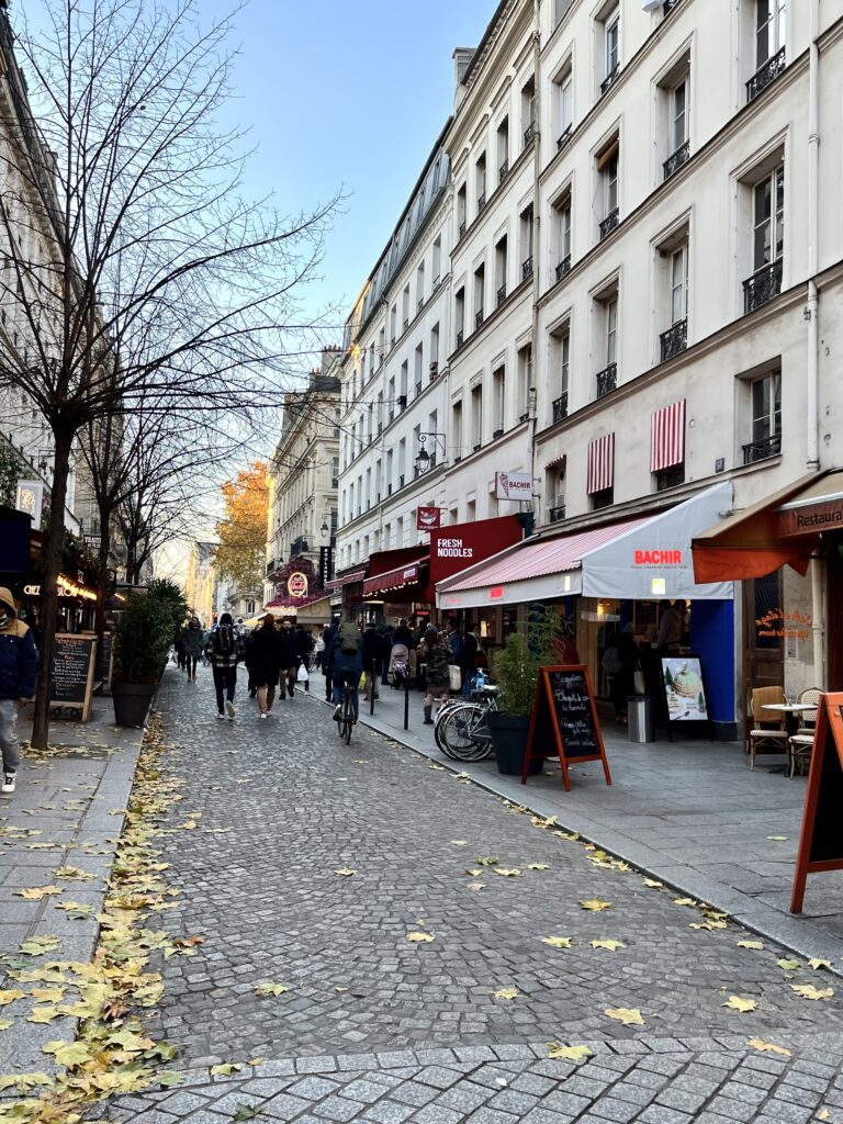 the pedestrianized Rue Rambuteau in Les Halles