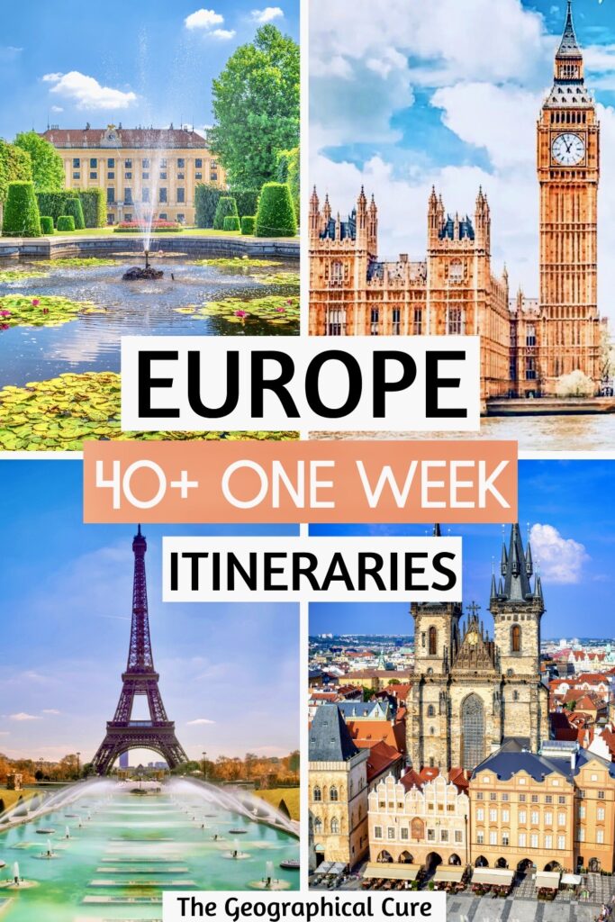 Pinterest pin for one week in Europe itineraries