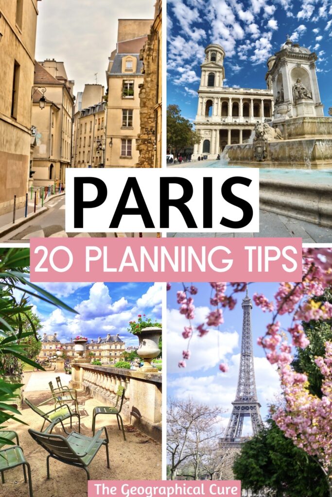 Pinterest pin for tips for planning a trip to Paris