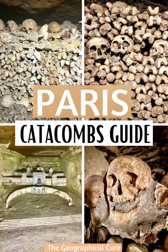 Pinterest pin for guide to the Paris Catacombs