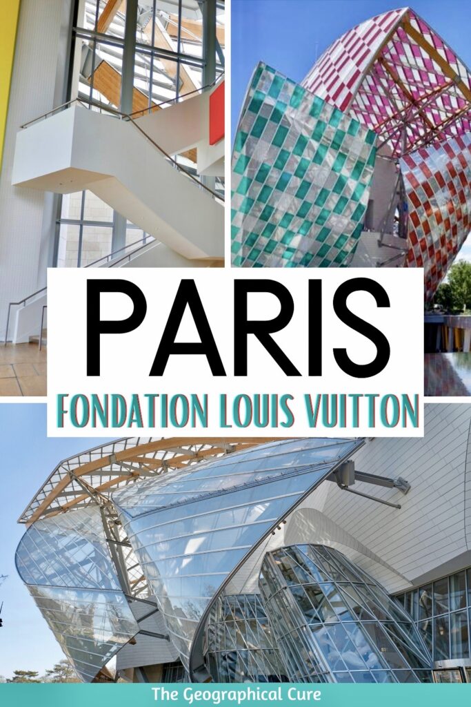 Pinterest pin for guide to the Louis Vuitton Foundation