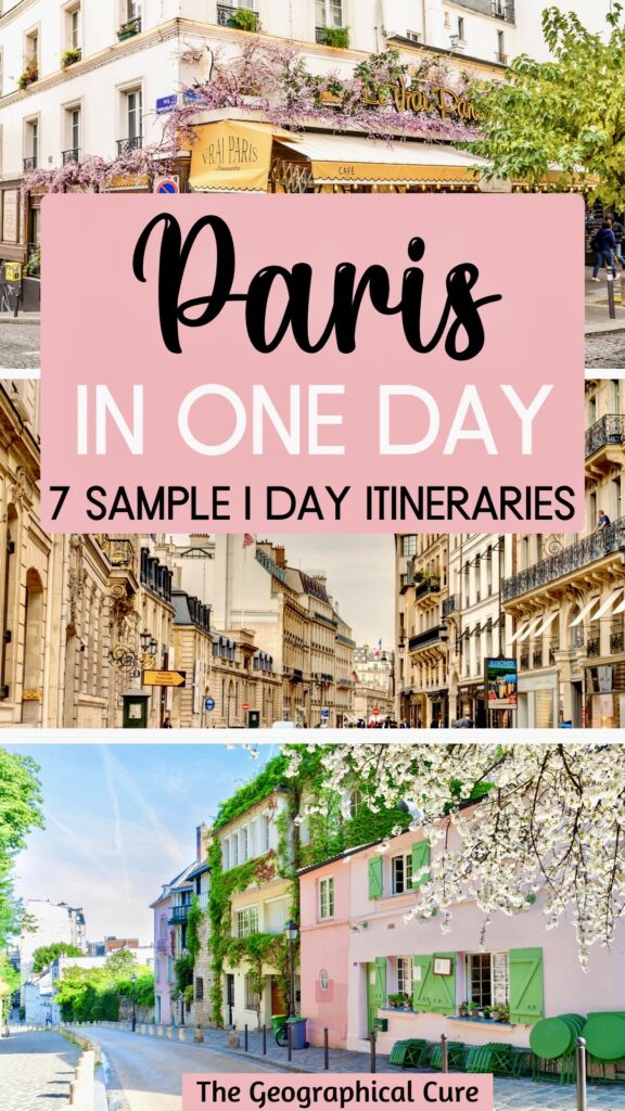 Pinterest pin for one day in Paris itineraries