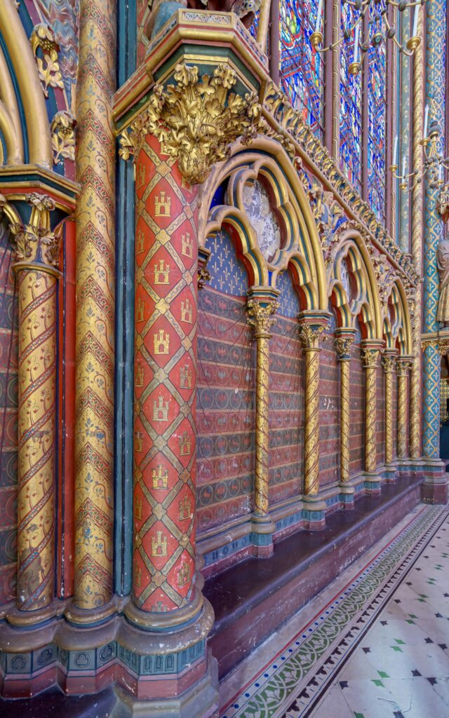 details of the painted columns