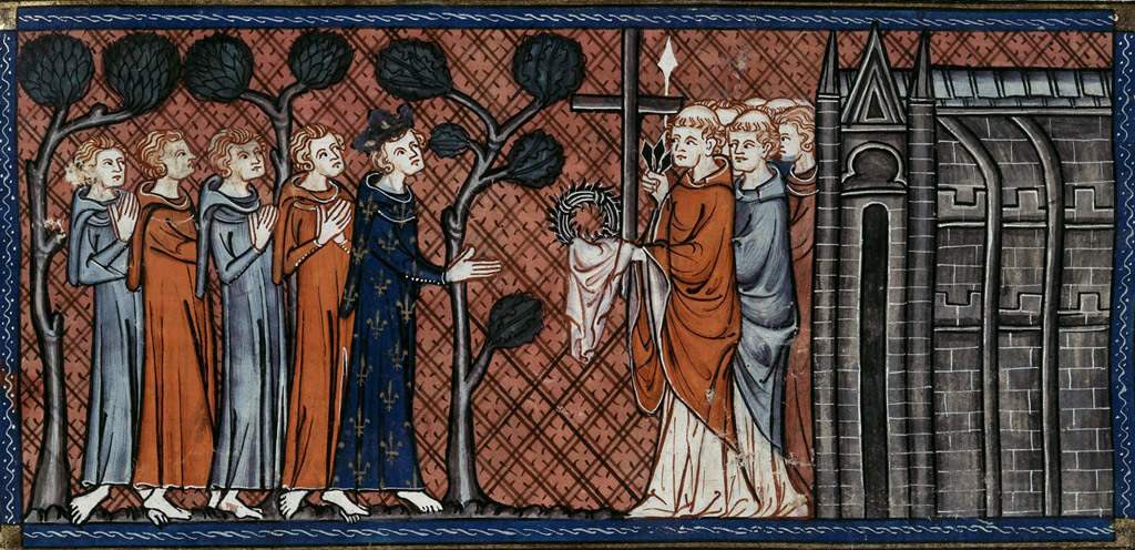 Louis IX receiving the holy relics