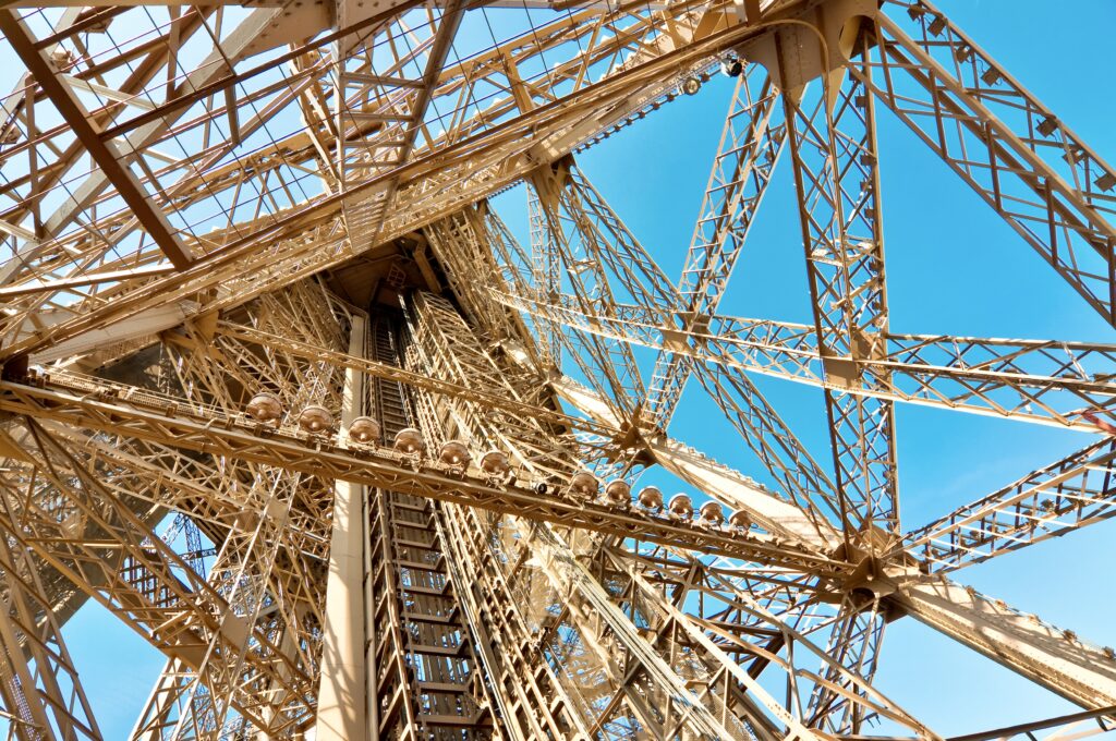 view from inside the Eiffel Tower