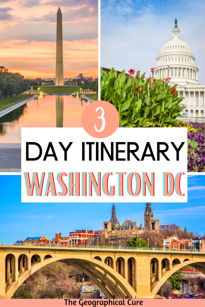 Pinterest pin for 3 days in Washington D.C. itinerary