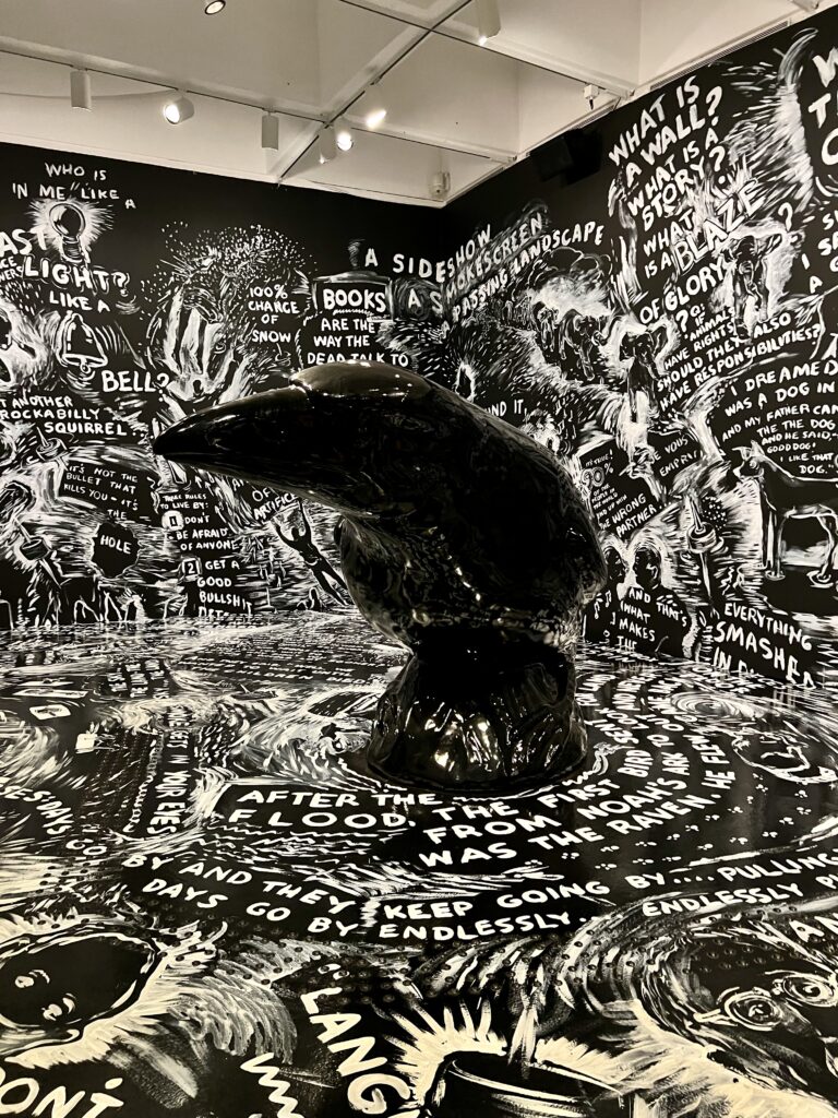 raven sculpture in Four Talks