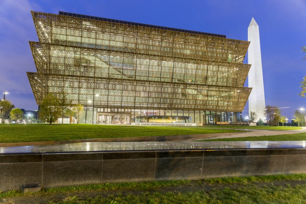 beautiful facade of the African American Museum