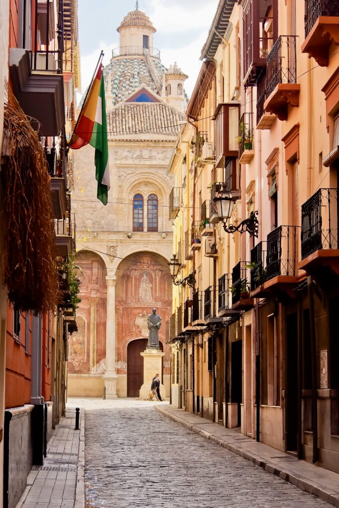 Calle Ancho de Santo Domingo and the cathedral