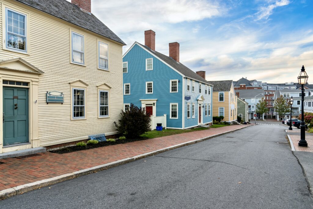 colorful houses in Portsmouth