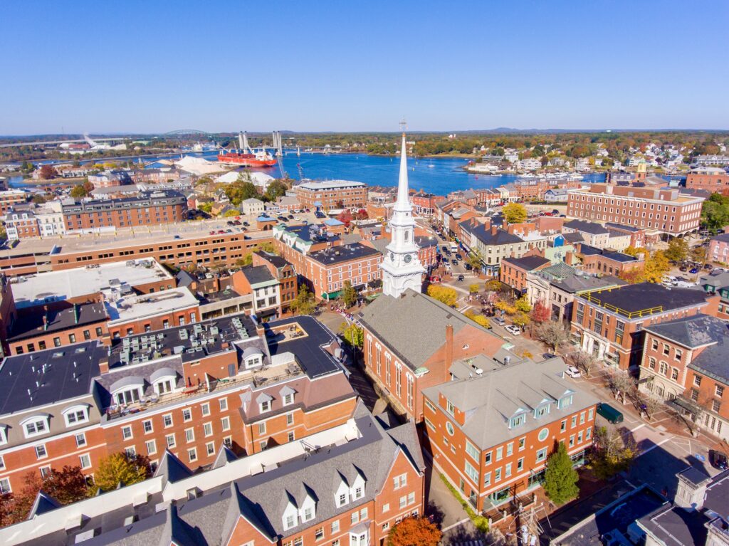 aerial view of Market Square and Portsmouth