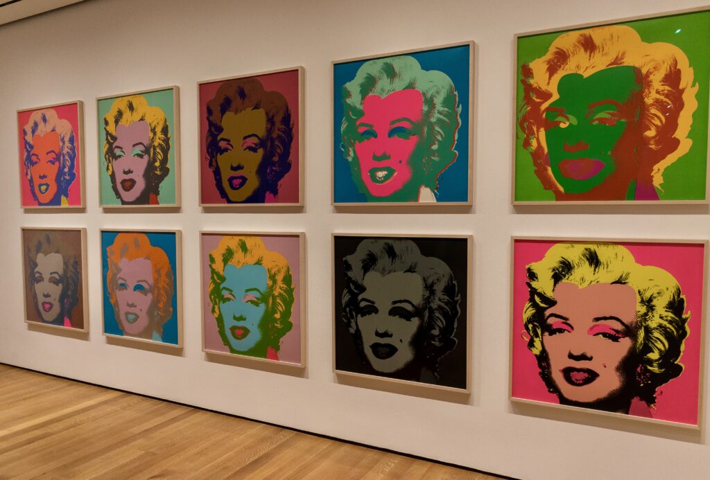 Warhol silk screens of Marilyn Monroe