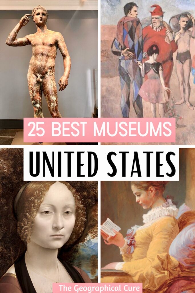 Pinterest pin for best art museums in the United States