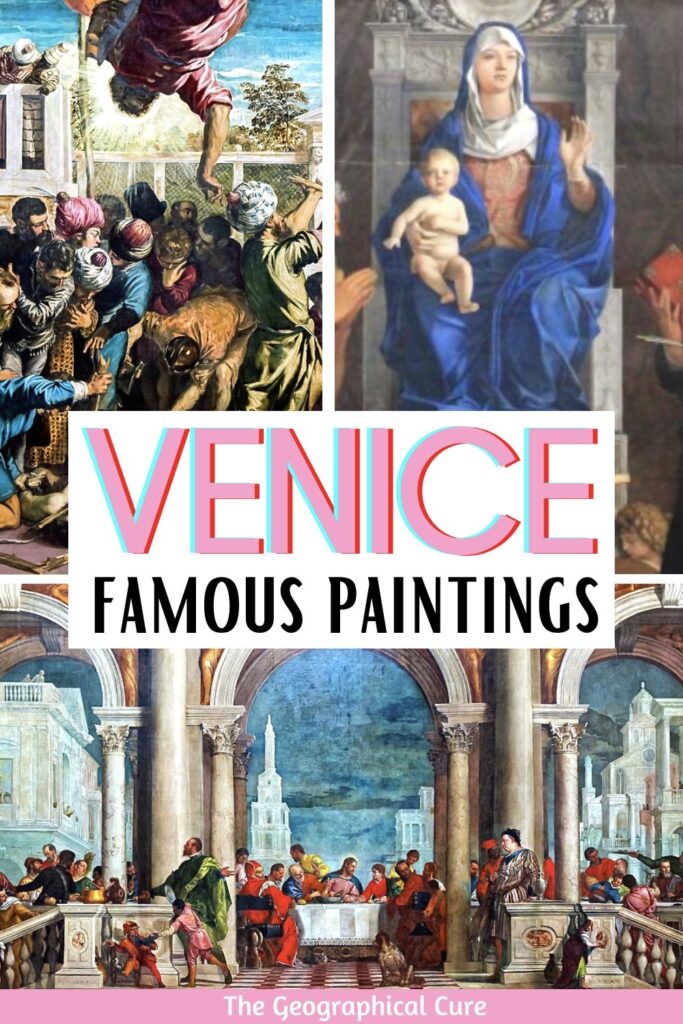 Pinterest pin for famous paintings in Venice