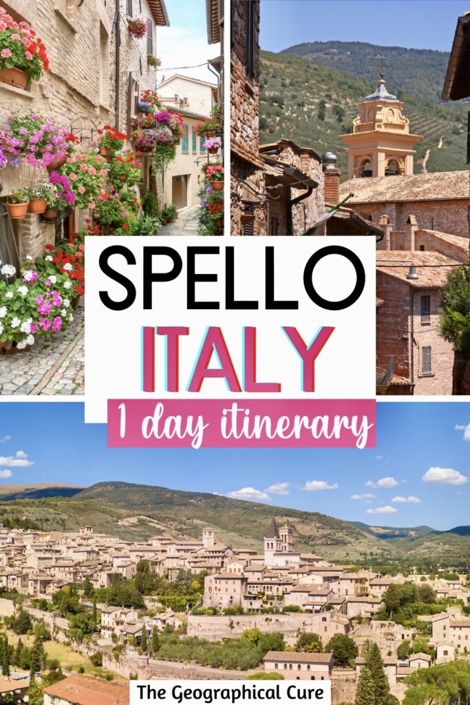 Pinterest pin for one day in Spello itinerary