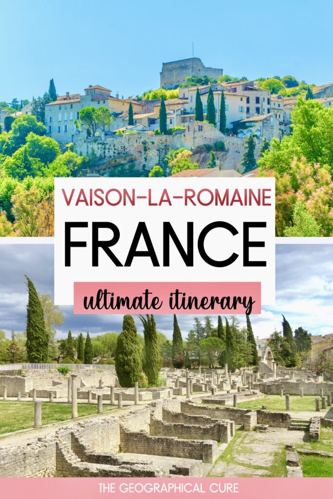 Pinterest pin for one day in Vaison-la-Romaine itinerary