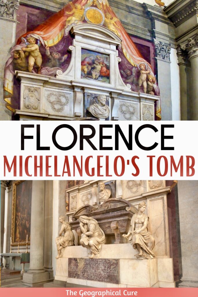 Pinterest pin for Michelangelo's tomb in Florence