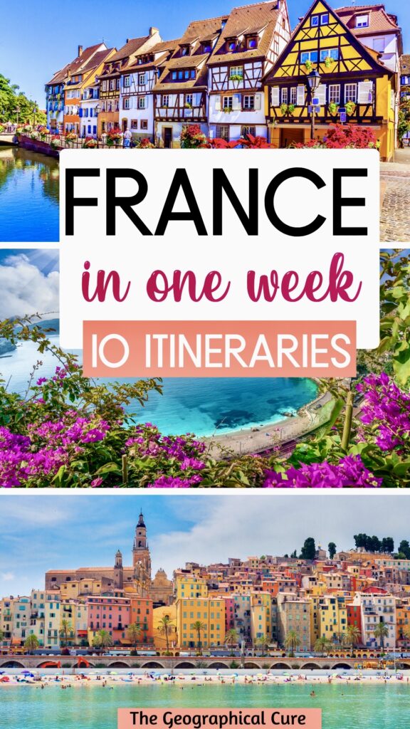 Pinterest pin for one week in France itineraries