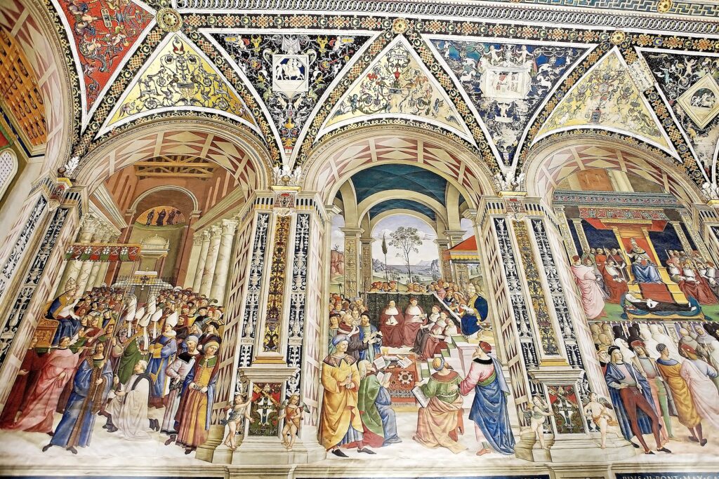 frescos in the Piccolomini Library