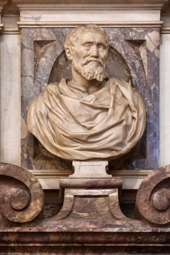 tomb bust of Michelangelo