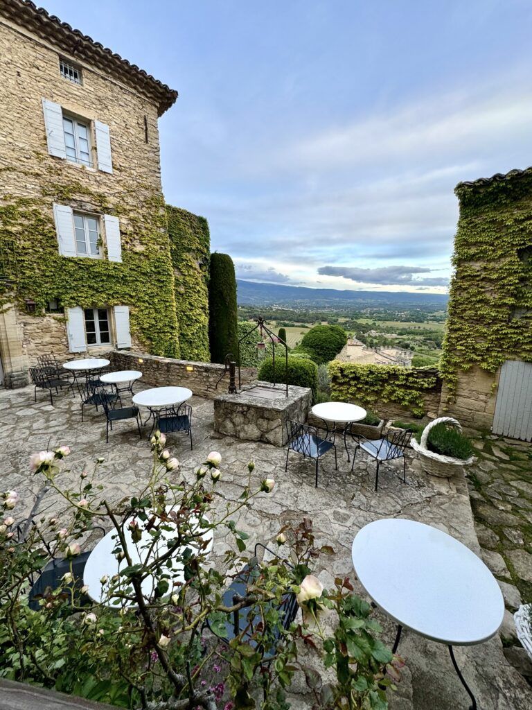 outdoor patio at Hotel Crillon-le-Brave