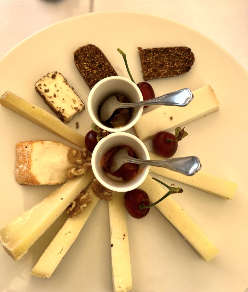 cheese plate at La Grotta
