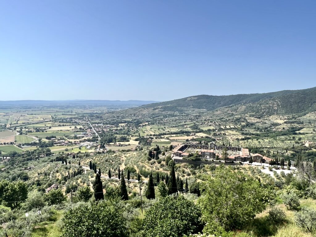 view of the countryside from Piazza del Duomo