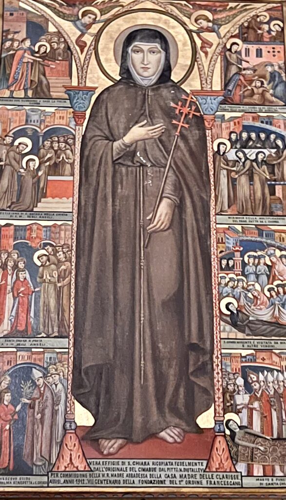 painting of St. Clare inside the basilica