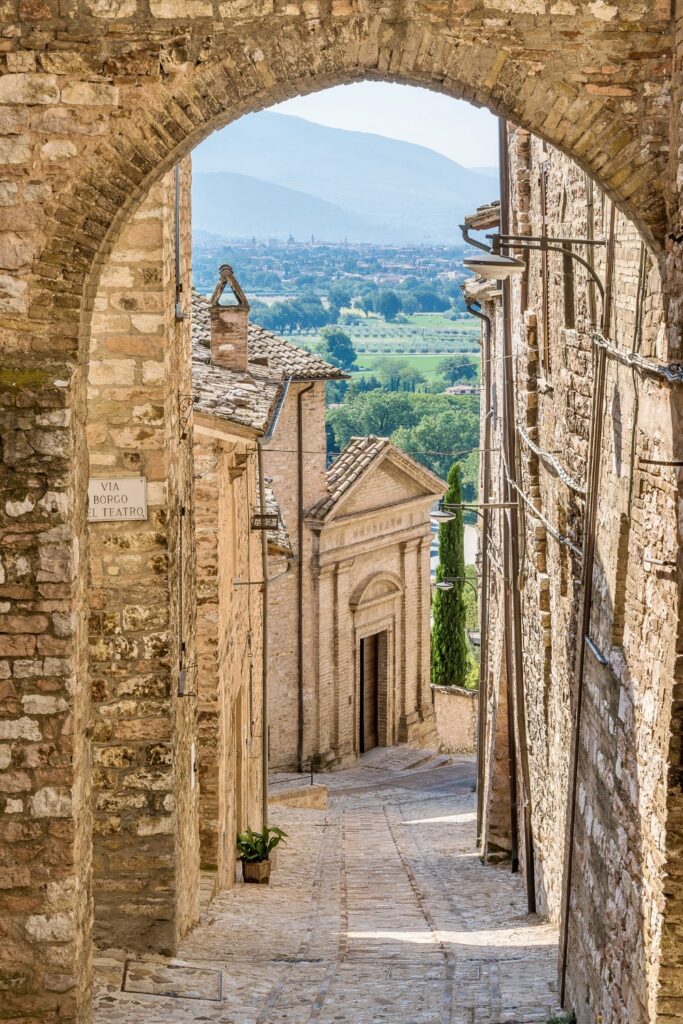 cobbled lane in Spello