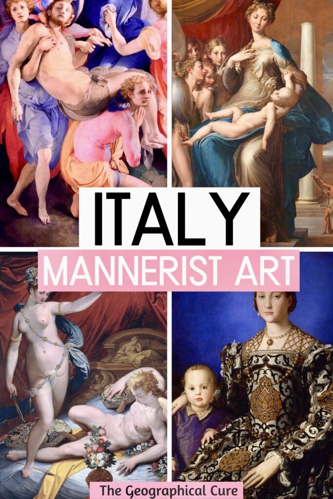 Pinterest pin for famous Mannerist artworks in Italy