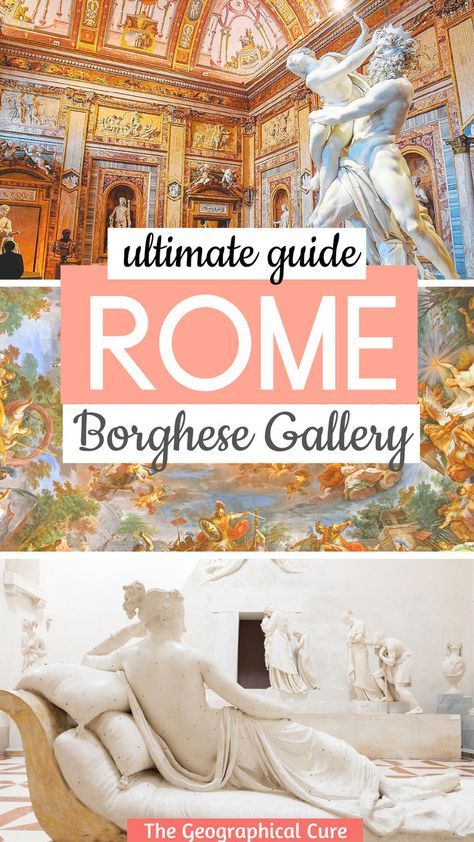 Pinterest pin graphic showing masterpieces of the Borghese Gallery