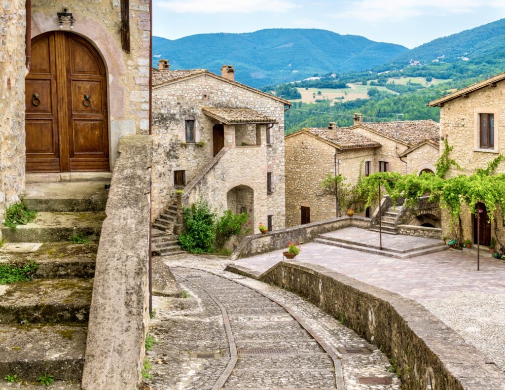 cobbled lane in Spoleto