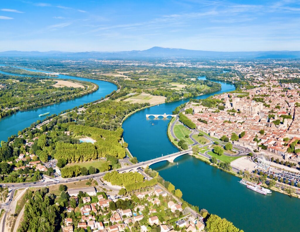 aerial view of Avignon