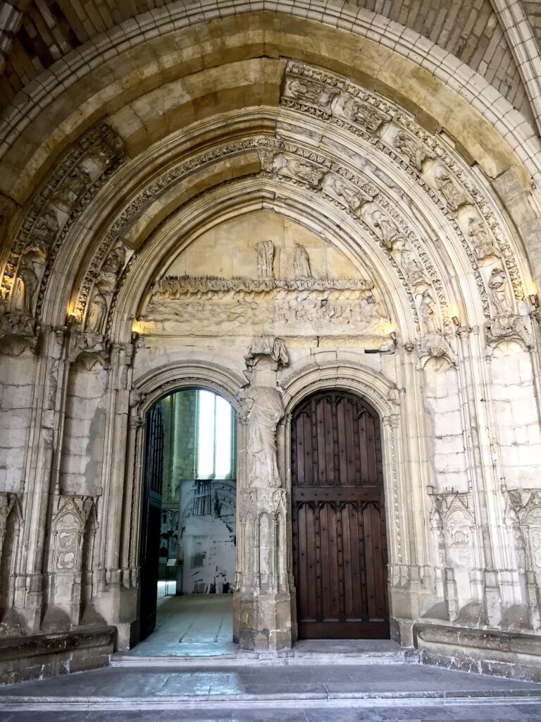 ornate Gothic gate of Saint-Martial Chapel