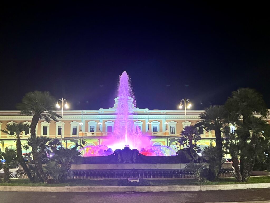 Bari Centrale train station with the Fountain of the of the Caryatids