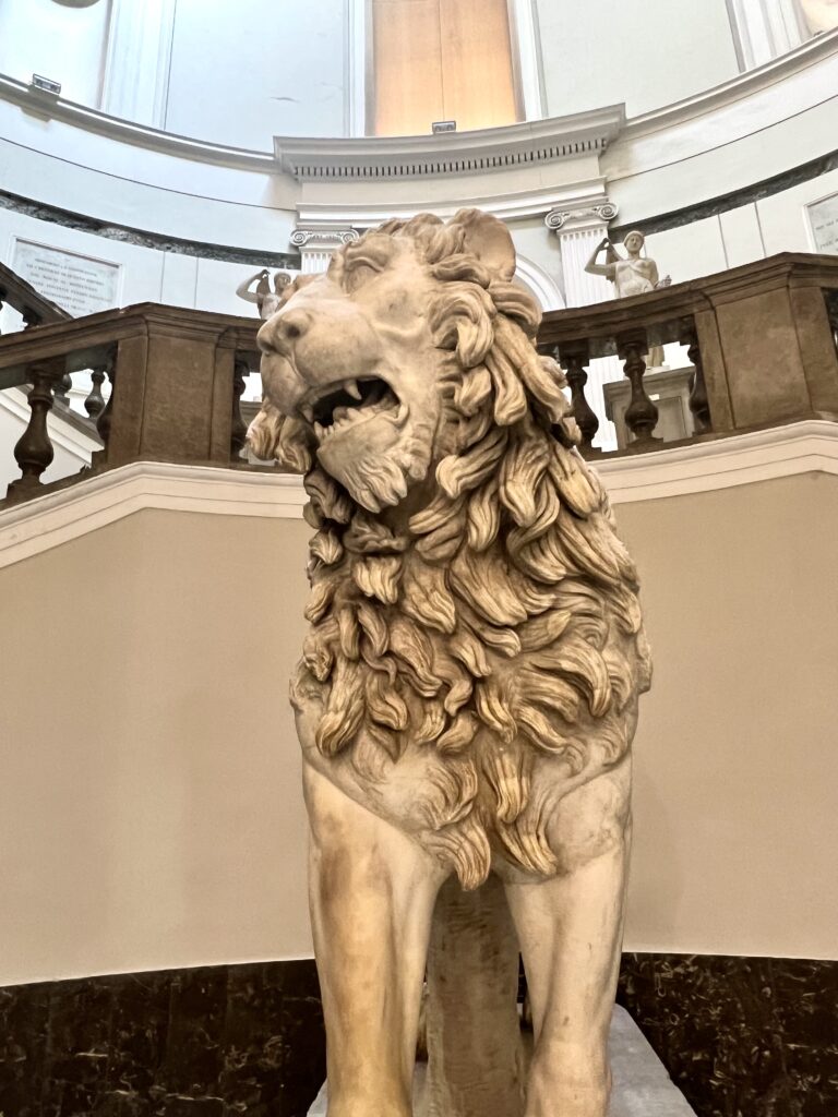 lion sculpture in the museum