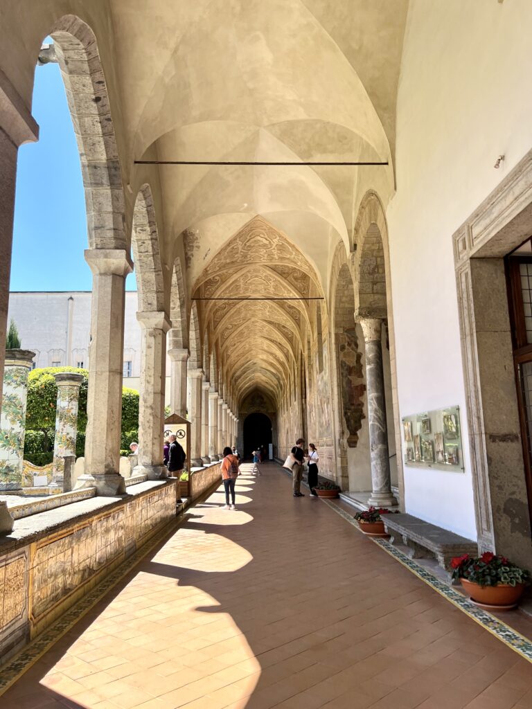 covered arcades in the Cloister of Santa Chiara