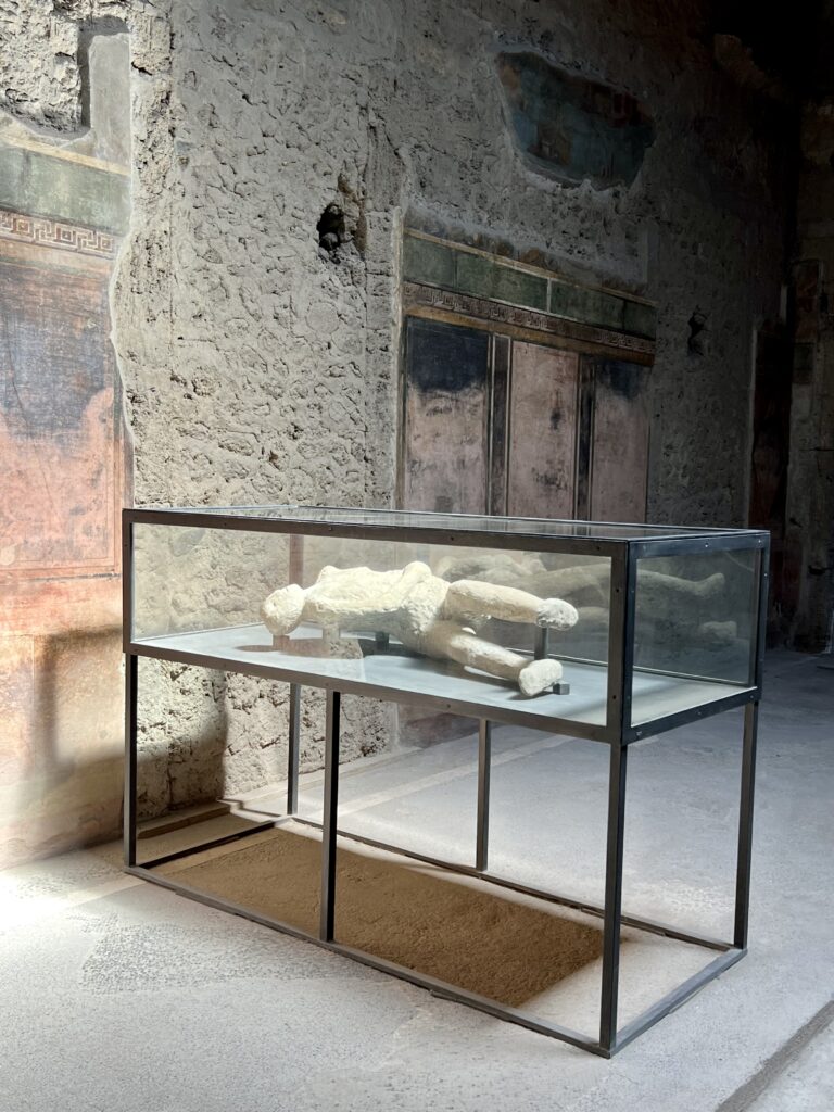 case with preserved plaster cast in the Villa of the Mysteries