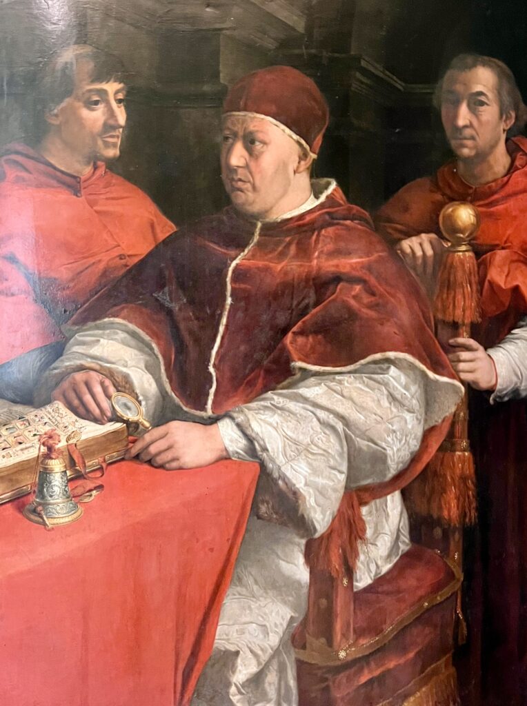 Andrea del Sarto, Portrait of Pope Leo X with Two Cardinals, 1523
