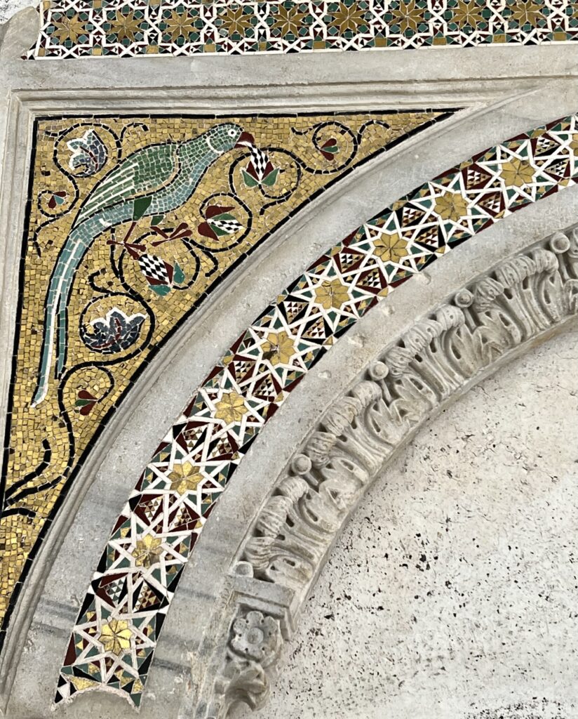 mosaics on a marble fragment