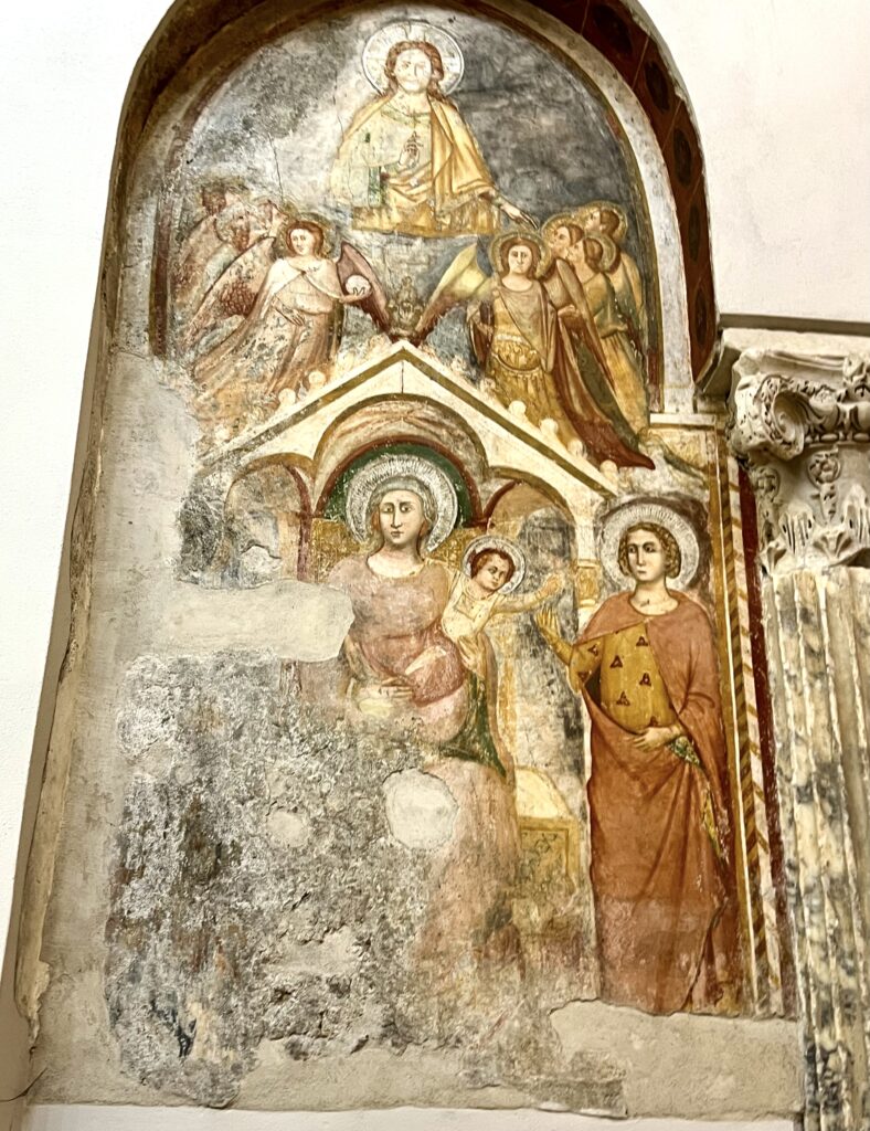 Mystical Marriage of St. Catherine, 14th century fresco