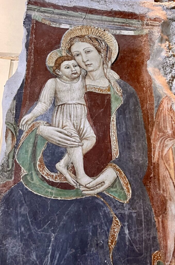 15th century Madonna and Child fresco