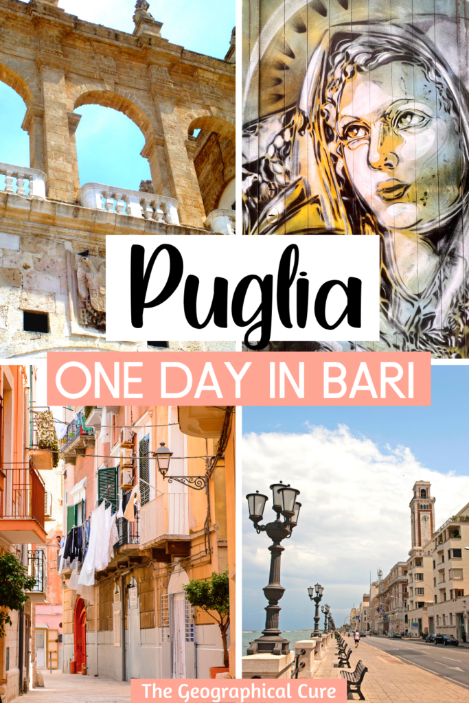 Pinterest pin for one day in Bari Italy itinerary