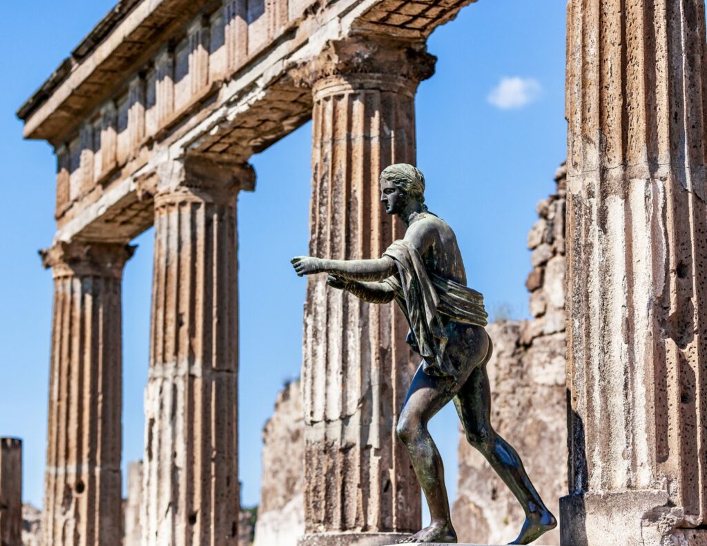 Temple of Apollo, , with a statue of Apollo the archer
