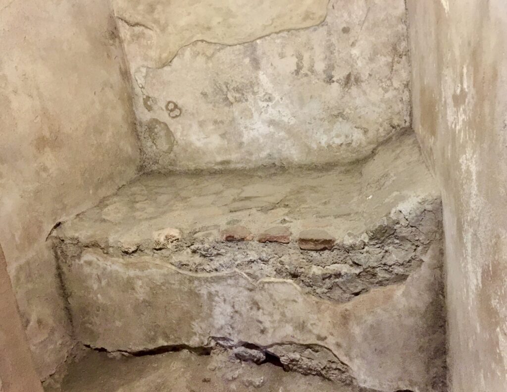 bed in the brothel of Pompeii