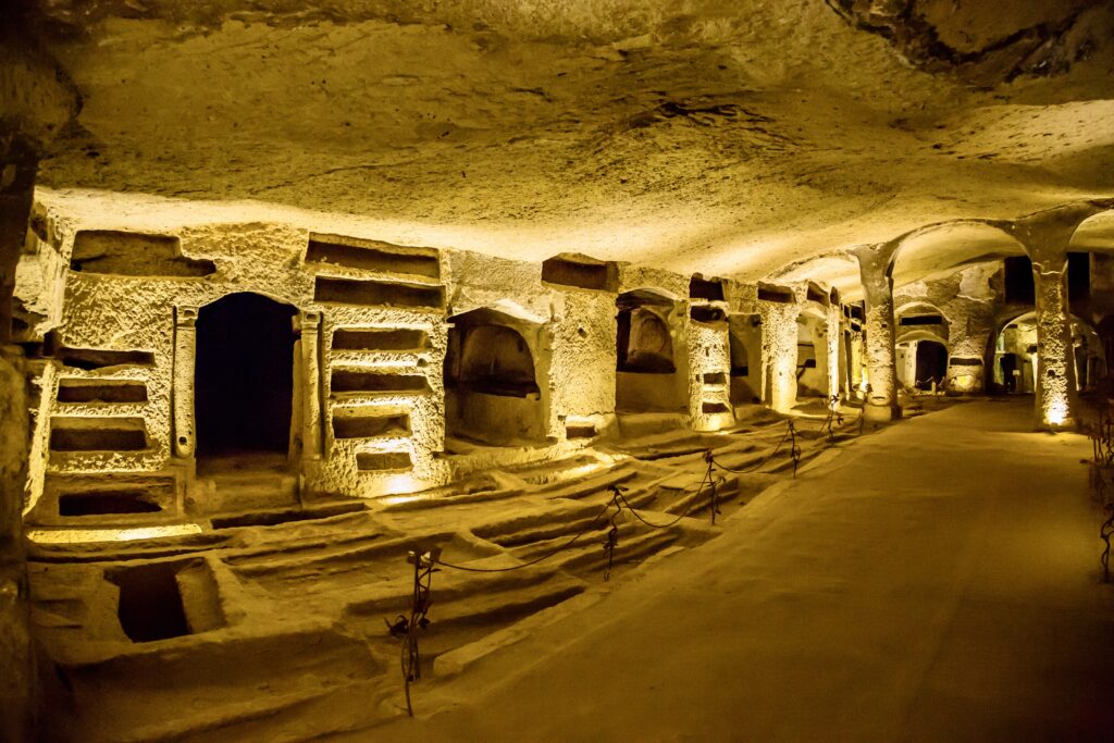 loculi tombs in the catacombs of San Gennaro
