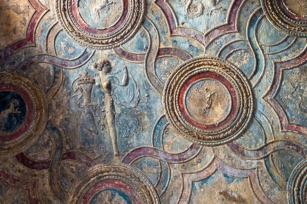 stucco decoration in the baths