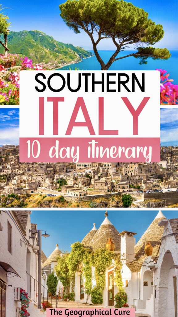 Pinterest pin for 10 days in southern Italy itinerary