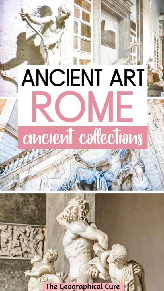 Pinterest pin for ancient art collections in Rome